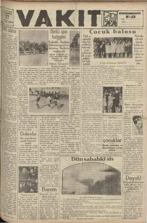 Vakit Gazetesi 27 Nisan 1929 kapağı