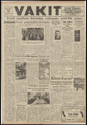 Vakit Gazetesi 30 Mayıs 1929 kapağı
