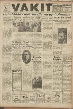 Vakit Gazetesi 12 Haziran 1929 kapağı