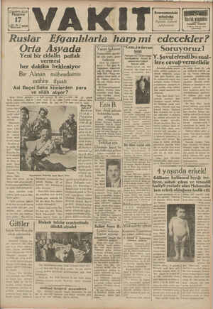 Vakit Gazetesi 17 Haziran 1929 kapağı