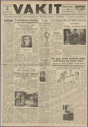 Vakit Gazetesi 18 Haziran 1929 kapağı