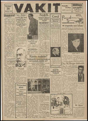Vakit Gazetesi 26 Haziran 1929 kapağı