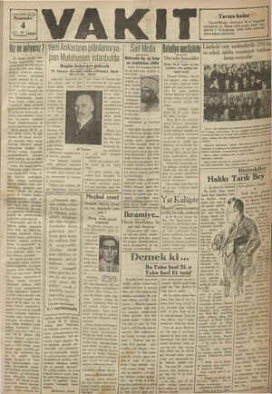 Vakit Gazetesi 4 Temmuz 1929 kapağı