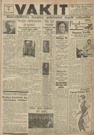 Vakit Gazetesi 9 Temmuz 1929 kapağı