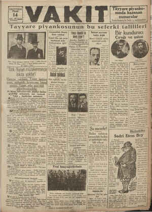 Vakit Gazetesi 14 Temmuz 1929 kapağı
