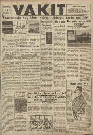 Vakit Gazetesi 15 Temmuz 1929 kapağı