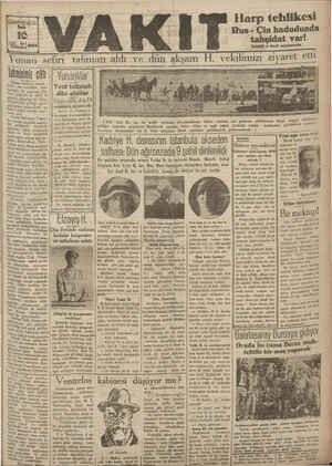 Vakit Gazetesi 16 Temmuz 1929 kapağı