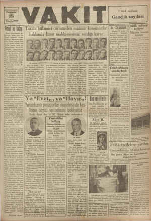 Vakit Gazetesi 18 Temmuz 1929 kapağı