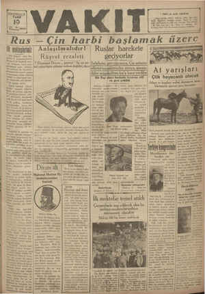 Vakit Gazetesi 19 Temmuz 1929 kapağı