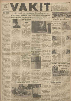 Vakit Gazetesi 23 Temmuz 1929 kapağı