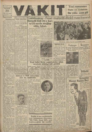 Vakit Gazetesi 29 Temmuz 1929 kapağı