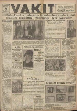 Vakit Gazetesi 31 Temmuz 1929 kapağı