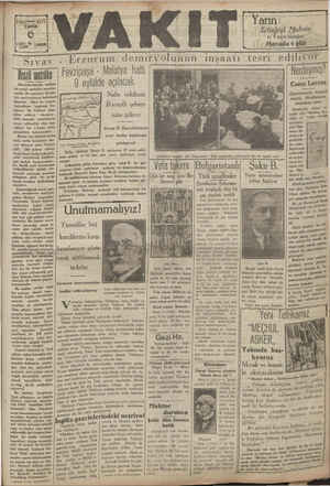 Vakit Gazetesi 6 Eylül 1929 kapağı