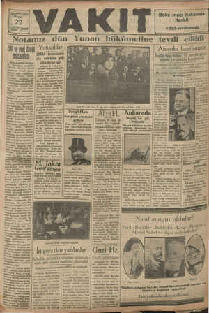 Vakit Gazetesi 22 Eylül 1929 kapağı