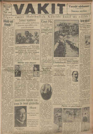 Vakit Gazetesi 28 Eylül 1929 kapağı
