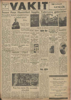 Vakit Gazetesi 3 Ekim 1929 kapağı