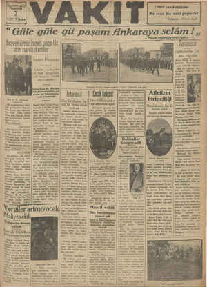 Vakit Gazetesi 7 Ekim 1929 kapağı