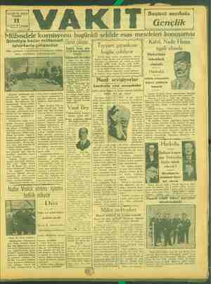 Vakit Gazetesi 11 Ekim 1929 kapağı