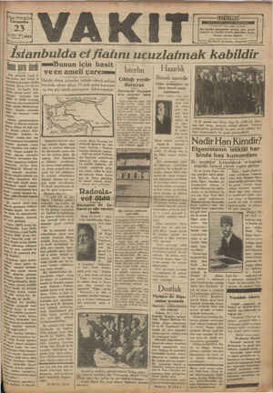 Vakit Gazetesi 23 Ekim 1929 kapağı