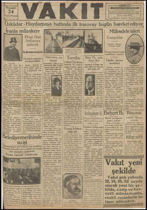 Vakit Gazetesi 24 Ekim 1929 kapağı