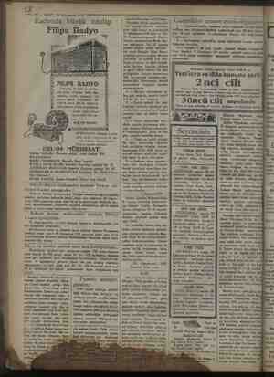    10 — VAKIT 26 Kânunevvel 1929 —-—— Radyoda büyük inkılâp Filips Radyo man inya kanl il hi PHİLİPS RADİO m e va FİLİPS RADYO