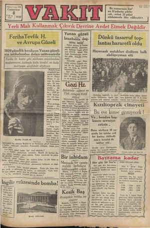    —.——— 3S yal « sayı 4341 Cumartesi 2 way Şia )1930 Yunan güzeli — İstanbulda doğ- muş imiş! Haber alıyoruz ki Pariste...