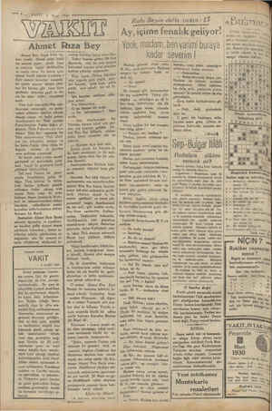    Me er ya İ g G mey Ke > 4. AKTI 6 Mart 1930 WAS ranranimanmas, EY anma ER Şe Ahmet Rıza Bey | Ahmet Rıza Beyin öüm ha- beri