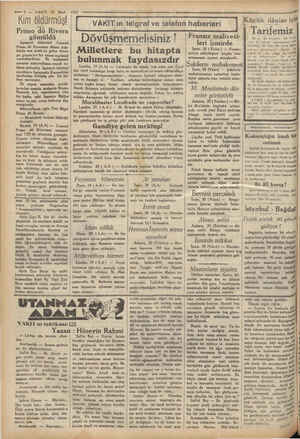    —— >) — VAKIT. 21 Mart Kim öldürmüş! Primo dö Rivera gömüldü İspanyol diktatörü OCeneral Primo dö Riveranın ölümü hak-...