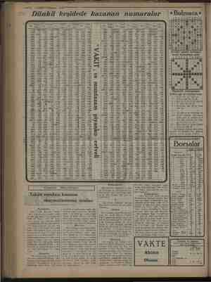    — 6 — VAKIT 13 Haziran 1930" ©, Dünkü keşidede kazanan numaralar sz Açıldı | Kapandı Kamb yo 1 ingili Er İo3. o3also TL...