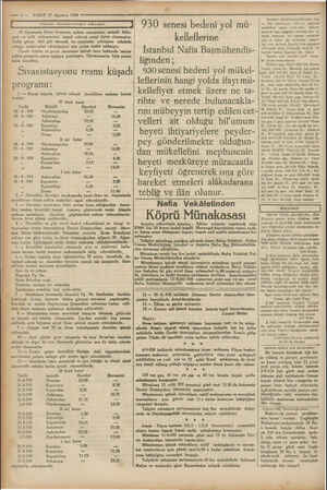    —i— VAKIT 27 Ağustos 1930 ——— ma «——————, 930 senesi bedeni yol mü- 30 Ağustosta Sivas istasyonu açılma merasimine mahalli