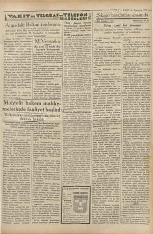    MM LD mm 7 — VAKIT 12 Teşrinevel 1930 —— Türk - Japon ticaret muahedesi imzalandı Ankara, 11 (A.A) — Japonya ticaret...