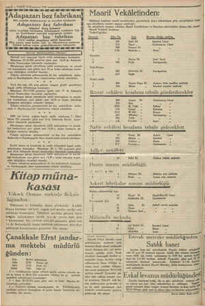    R k | k 78 — VAKIT 13 Kânunevel 1930 Adapazarı bez fabrikası Milli pamuklu mensucatımızın en muvaffak fabrikasıdır...