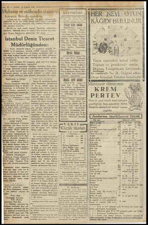 10 — VAKIT 10 ŞUBAT 1931 hasip ve mühendis araniyor Kayseri Belediy esinden; Yetişmiş beş lira asi Kayseri Belediyesi...