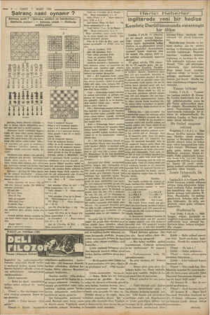  —- 2? — VAKIT 7 MART 1931 Şatranç nasıl oynanır ? Şatranç nedir? —Şatranç aletleri ve hareketleri— Aletlerin yerleri ; —...