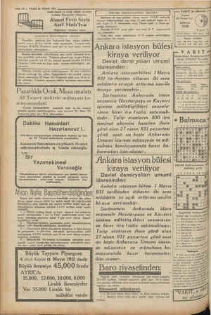   e b e İY EŞ — 10 — VAKIT 24 NISAN 1931 İvinizi tezyin ve tefriş etmek isterseniz mutlaka Fincancılar yokuşundu Ahmet Fevzi