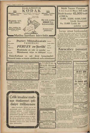    — 8 — VAKIT 9 MAYIS 1931 BAŞLAMIŞTIR 1931 212000 lira bakası 1 Mayıs —31 Ağustos Münhasıran <6. Amatör içindir. epiniz...