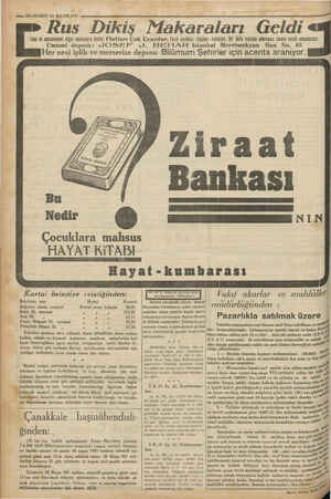    —12—VAKIT 14 MAYIS 1931 “ğe » Rus Dikiş Nedir Çocuklara mahsus HAYAT KiTABI Kartai belediye »eisliğinden: Sahibinin ismi