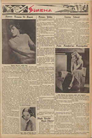    7 — VAKIT 2 Temmuz 1931 —— Ramon Novarro çıplak âşık Ramon Novaro Meksikada (Dura-|)yah saçları vardır. Beş kadem sekiz EO)