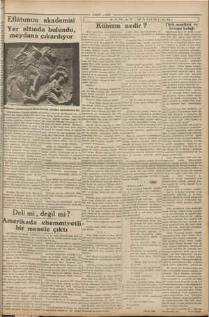    VAKIT —1931 — Eflâtunun akademisi 4 Yer altında bulundu, meydana çıkarılıyor Güzel san'atlara, memleketimizde, en son ilhak