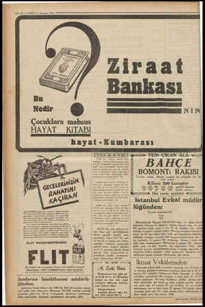  — 12 — VAKIT 12 Temmüz 1931 Çocuklara mahsus HAYAT KiTABI NIN hayat-Kumbarası (GÖNDOZON ışığından kaçan, tahta.ve moz bilya