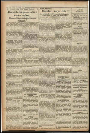  — >? — VAKIT 19 Eylül 1931 İ Dünyada Olup Riten Meraklı Hadiseler | 452 defa ba şkasına kan veren adam Mezarcı Raymo olam...