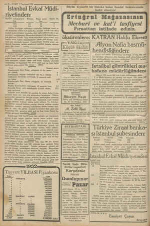  PM ge YMM ANN yy . ZN 5 —8— VAKIT 7 Teşrinsani 1931 Istanbul Evkaf Müdi- riyetinden: Kıymeti muhamminesi (Metrosu Beher metro