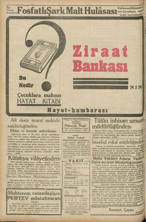    MAO se AR AŞA / —ı2 —VAKIT 27 Teşrinsani 1931 ————— Süt Veren Âli deniz ticaret mektebi müdürlüğünden: Elbise ve kereste