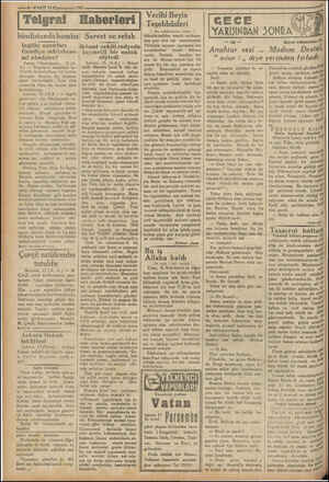  — 6—VAKTT 16 Kânunueyvel 1937 —— Telgrat Haberleri hindistanda bomba Servet ve refah İngiliz nâzırları Gandiye midahene mi