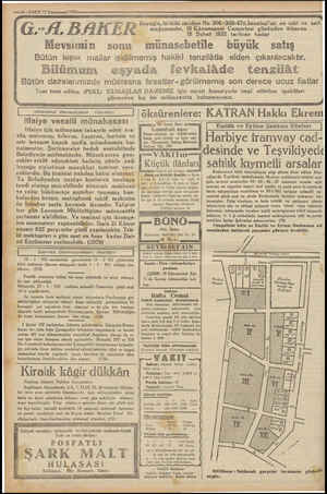  E Pe. ——8—VAKTT 17 Kânunusani 1932: (G.-A, BAKER Bilümum Beyoğl u, İstiklâl caddesi No. 306 -308-47Y, Istanbul'un en eski ve