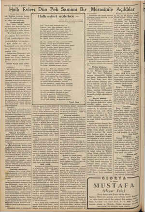    mv — 4 VAKIT 20 ŞUBAT 1932 Halk Evleri Dün P | Üst tarafı birinci sayfada | vali Muhittin beylerde bulunu- yordu, Ön safta