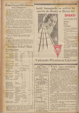  İ ahmmidi e İP amı ie ei i $ ya vi m 12 — VAKIT 3 MART 1932 Nafia Vekâletinden: Çanakkale vilâyetinde Balya - Çanakkale...