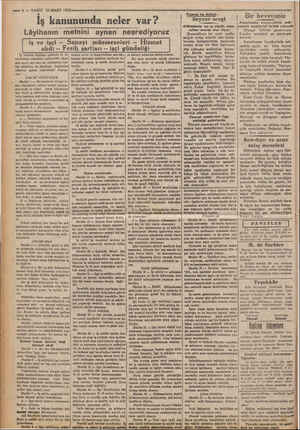    GE — 6 — VAKIT 25 MART 1932———— — — - i 1 ; Ticaret ve iktisat Bir Követiği İş kanununda neler var? ir BörciuGi Seyyar...