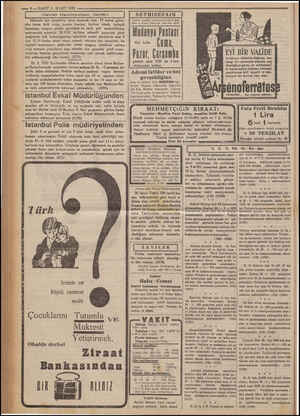  — 8 — VAKIT > MART 1932 Devlet Demiryolları ilanlârı | İdaremiz için pazarlıkla satın alınacak olan 19 kalem galva- nize...