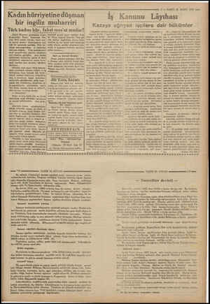  | 5 — VAKIT 28 MART 1932 — “ Kadınhürriyetinedüşman| bir ingiliz mubharriri Türk kadını hür, fakat mes'ut mudur? (Deyli...